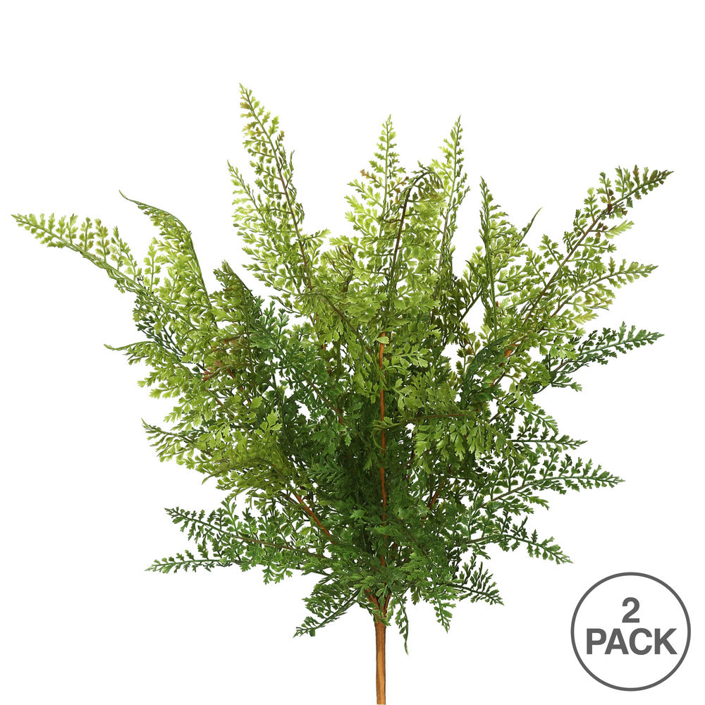 Vickerman 26" Artificial Green Fern Bush Pack of 2