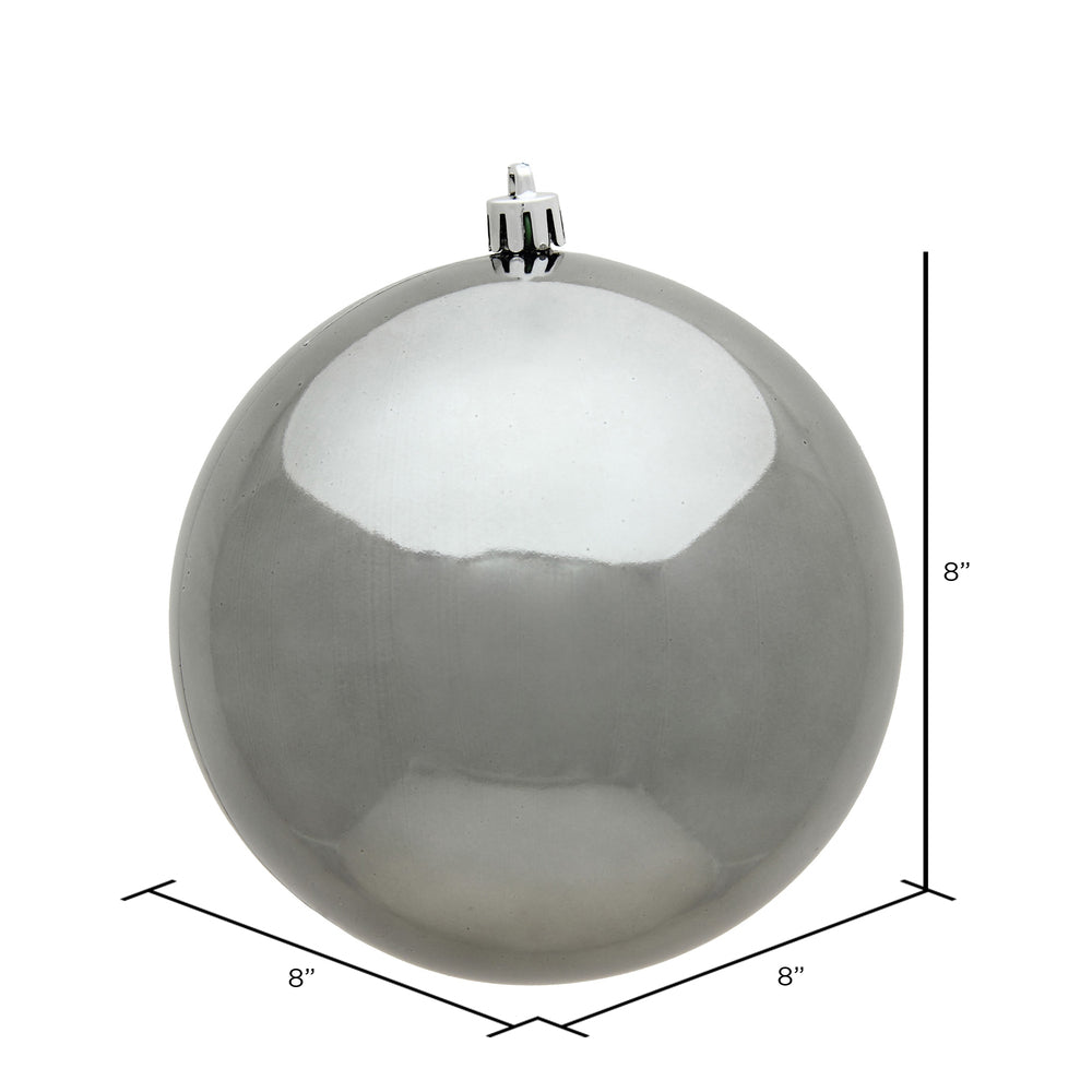 Vickerman 8" Pewter Shiny Ball Ornament