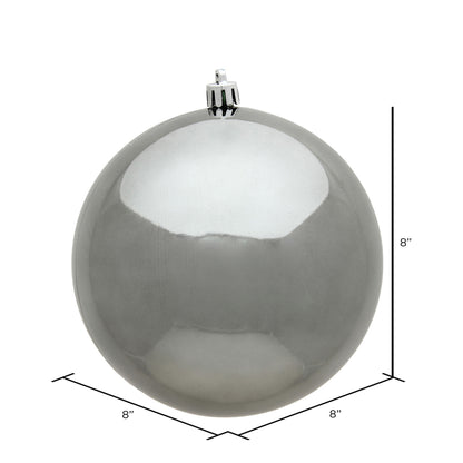 Vickerman 8" Pewter Shiny Ball Ornament