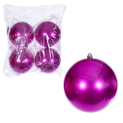 Vickerman 6" Hot Pink Candy Ball Ornament 4 per bag.