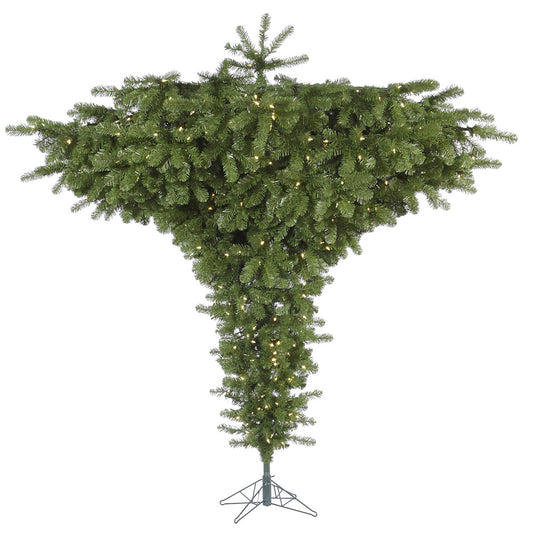 Vickerman 7.5' Upside Down Artificial Christmas Tree Warm White Dura-lit LED Lights