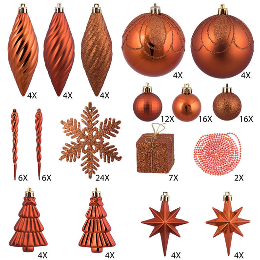 Vickerman Burnished Orange Ornament Set 125 per Box