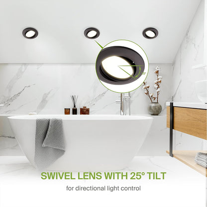 ASD Lighting LED Downlight Retrofit Kit Gimbal 6" 15W 120V CCT Selectable 2700/3000/3500/4000/5000K Dimmable Oil Rubbed Bronze UL 6pack