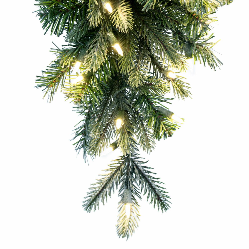 Vickerman 36" Frosted Douglas Fir Artificial Pre-Lit Teardrop with Warm White LED Lights.