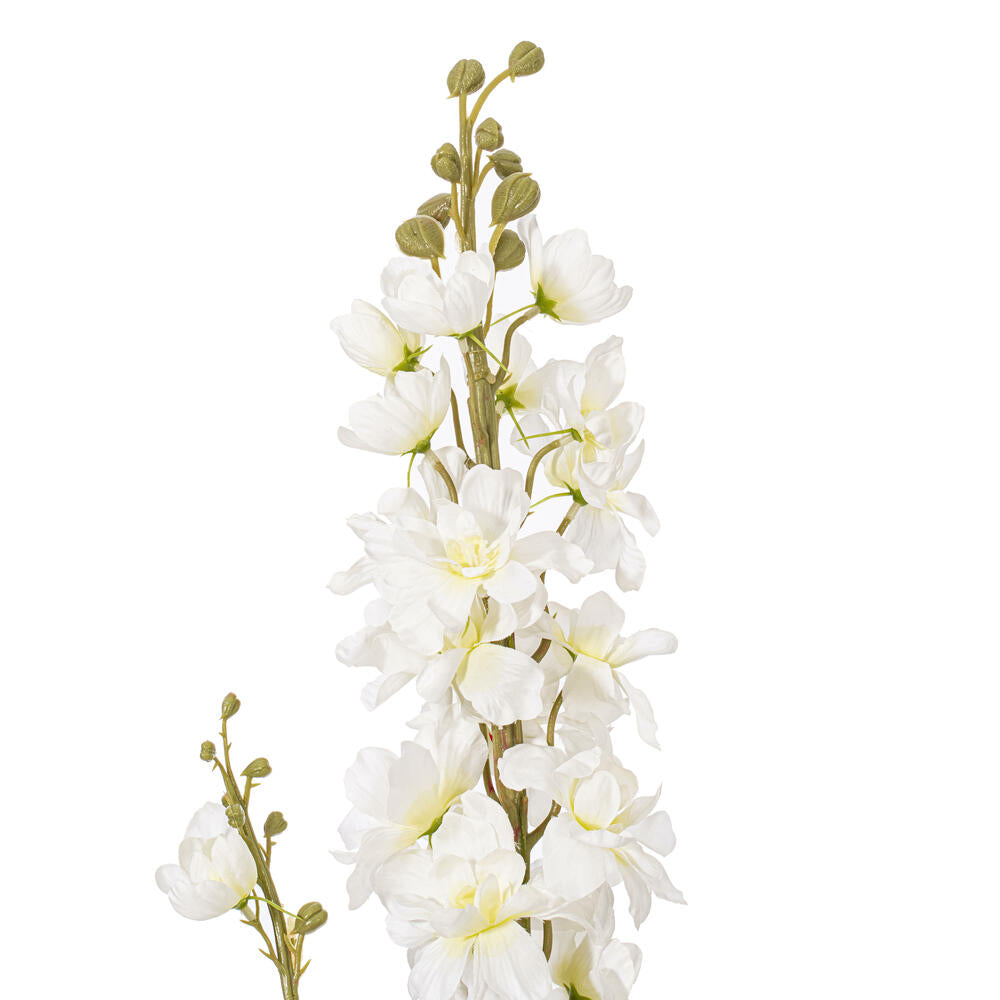 Vickerman 33" Artificial White Larkspur Spray. 3 Stems In A Bag.