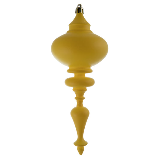 Vickerman 8" Yellow Matte Finial Ornament Pack of 3