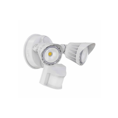 Westgate 3Cct 10W 1-Head Security Flood Light PIR 10W 120-277V, Wht, Outdoor Lighting, 10W, 950 Lumens, 30K/40K/50K, White Finish