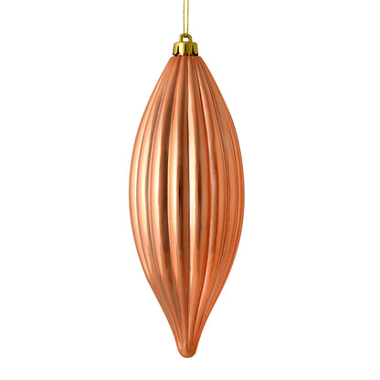 Vickerman 8" Rose Gold Shiny Line Finial Ornament Pack of 4