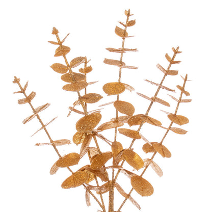 Vickerman 24" Gold Artificial Eucalyptus Glitter Wreath.