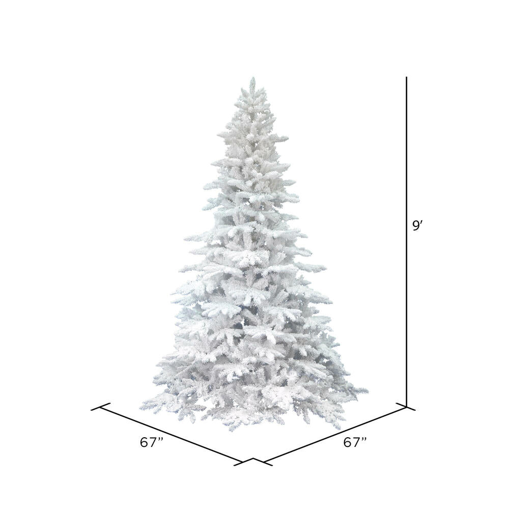 Vickerman 9' Flocked White Spruce Artificial Christmas Tree Unlit