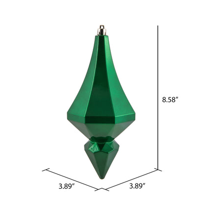 Vickerman 8" Green Candy Finish Diamond Finial Ornament Pack of 2