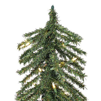 Vickerman 2' 3' 4' Natural Bark Alpine Artificial Christmas Tree Set Warm White Dura-lit LED Lights