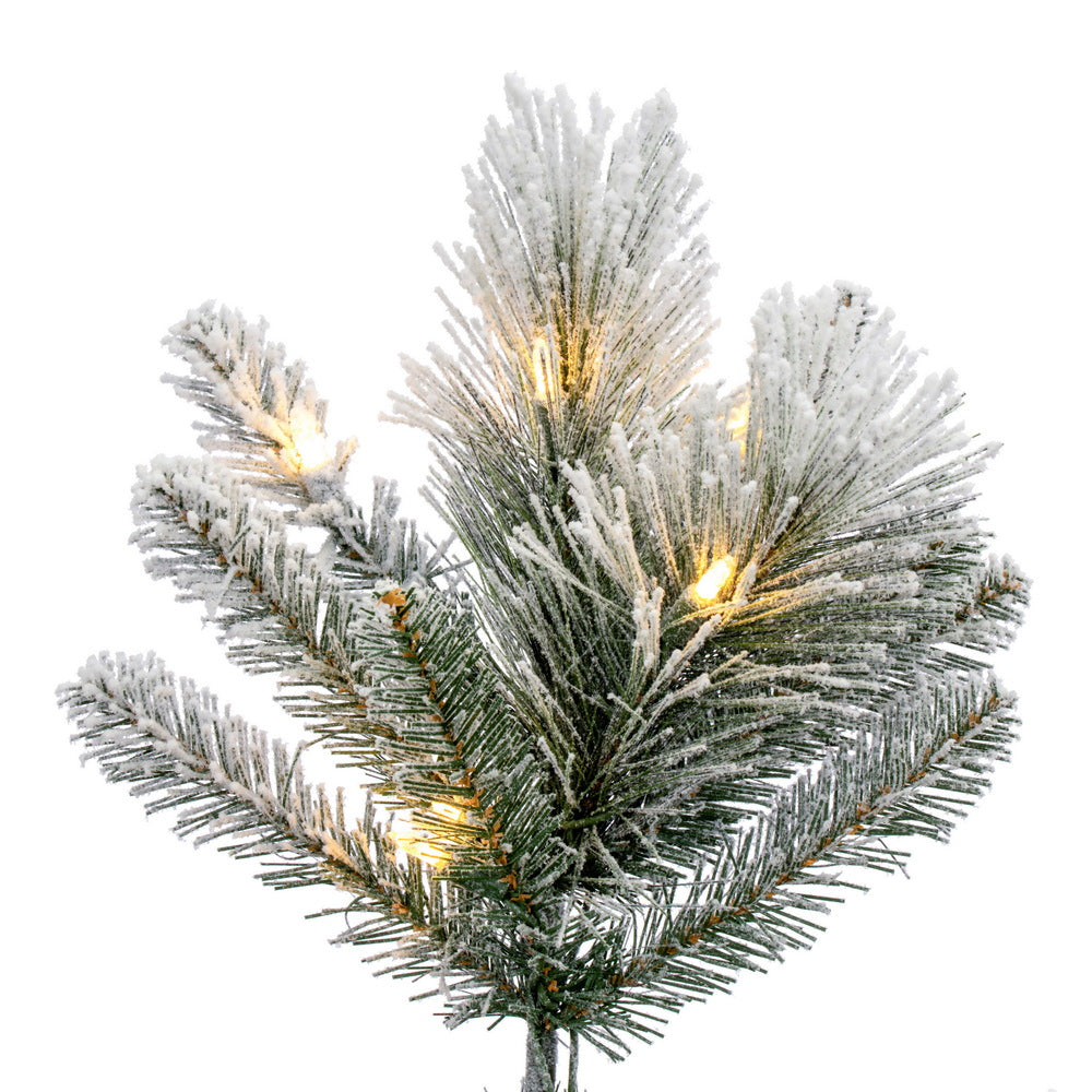 Vickerman 6.5' x 42" Flocked Jackson Pine Artificial Pre-Lit Christmas Tree Warm White Lights.