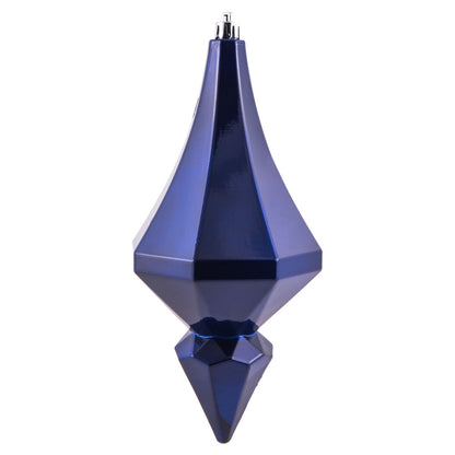 Vickerman 8" Cobalt Blue Candy Finish Diamond Finial Ornament Pack of 2