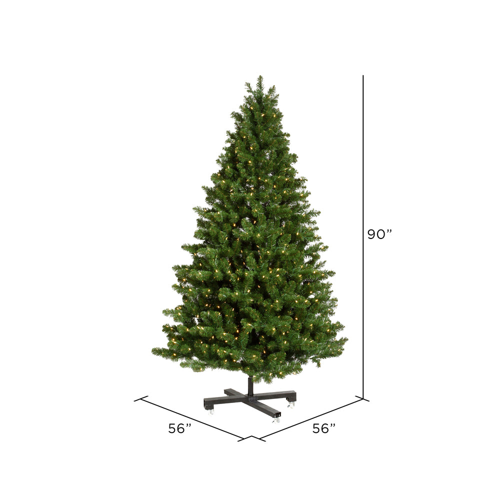 Vickerman 7.5' x 56" Med Grand Teton Artificial Christmas Tree Clear Dura-lit Lights