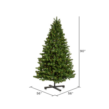 Vickerman 7.5' x 56" Med Grand Teton Artificial Christmas Tree Clear Dura-lit Lights