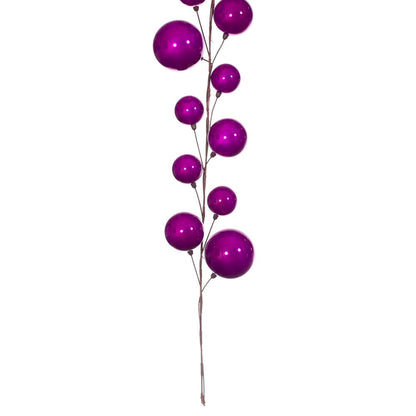 Vickerman 10' Fuchsia Pearl Branch Ball Wire Garland.