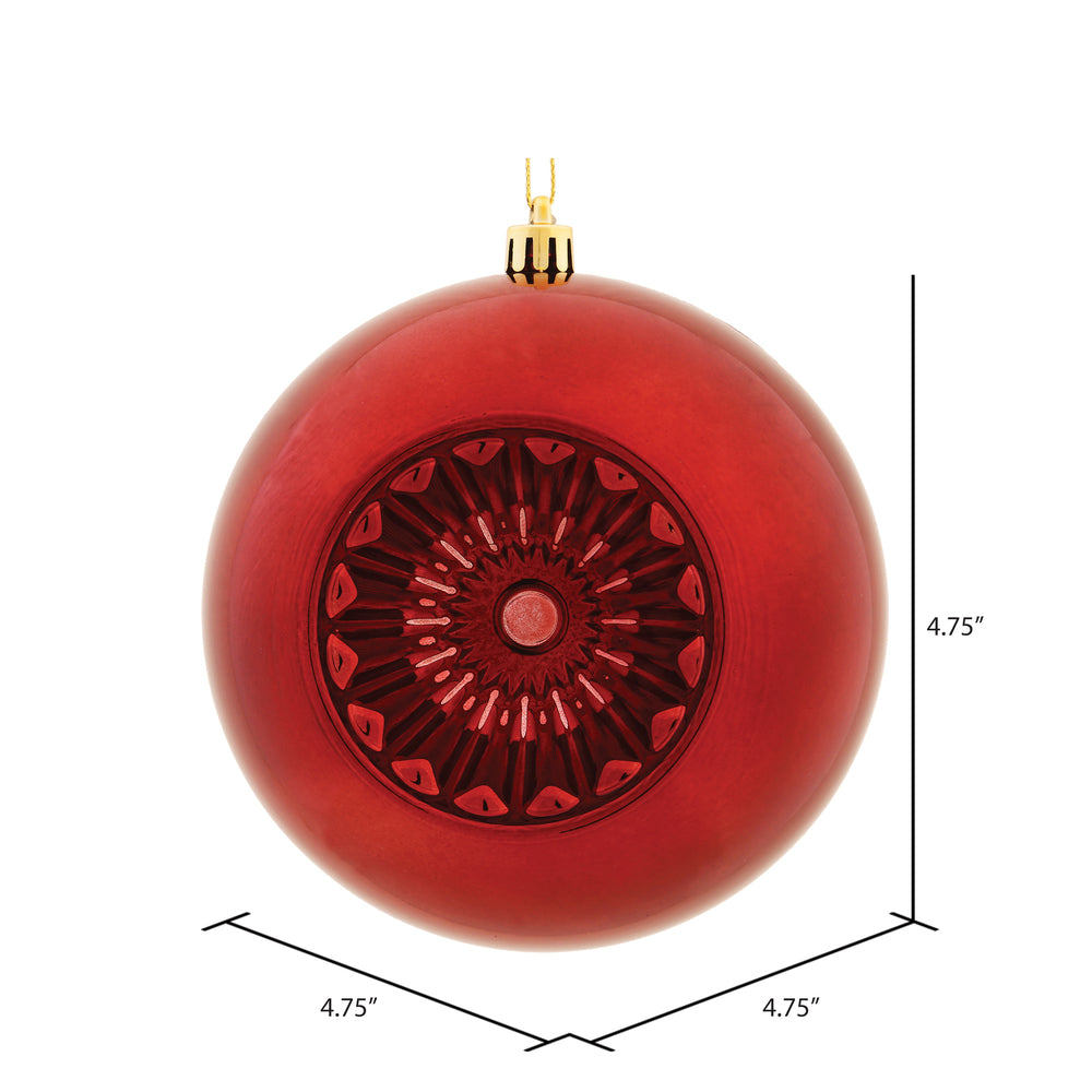Vickerman 4.75" Burgundy Shiny Star Brite Ball Ornament 4 per Bag