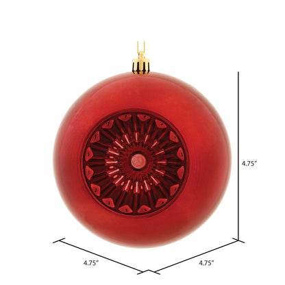 Vickerman 4.75" Burgundy Shiny Star Brite Ball Ornament 4 per Bag