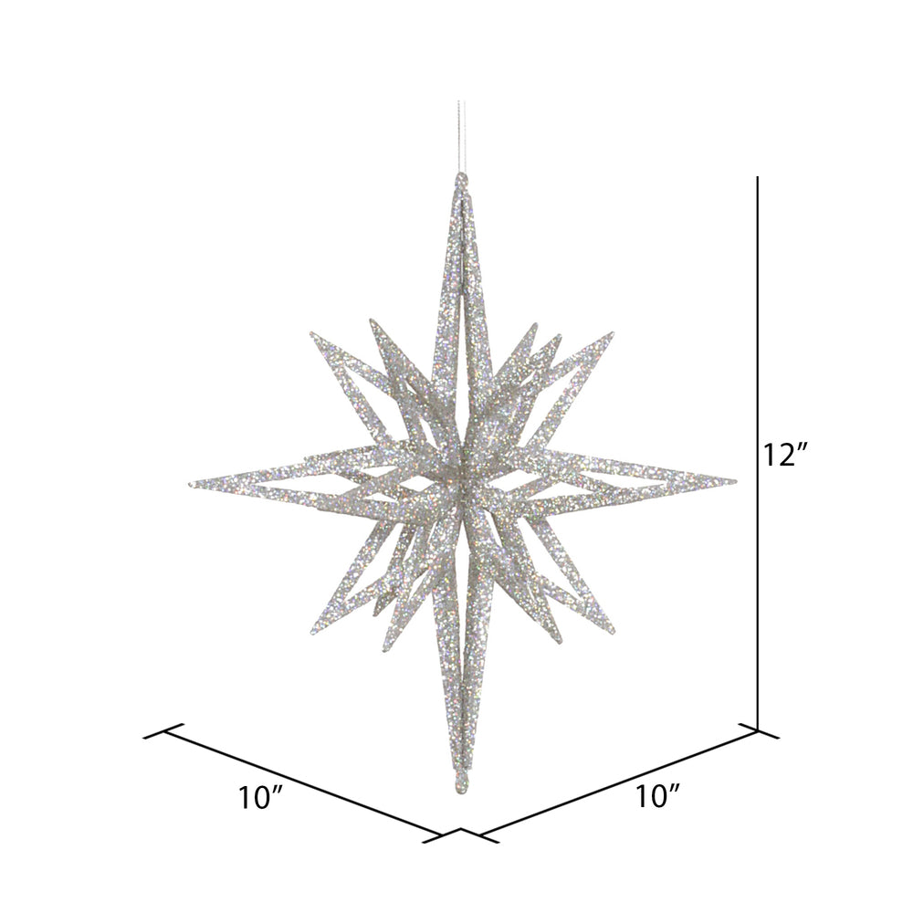 Vickerman 12" Silver Iridescent Star Christmas Ornament