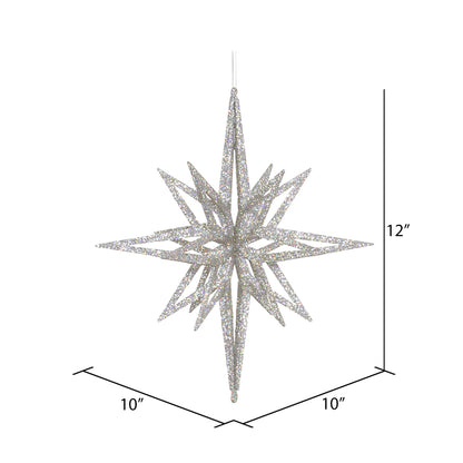 Vickerman 12" Silver Iridescent Star Christmas Ornament