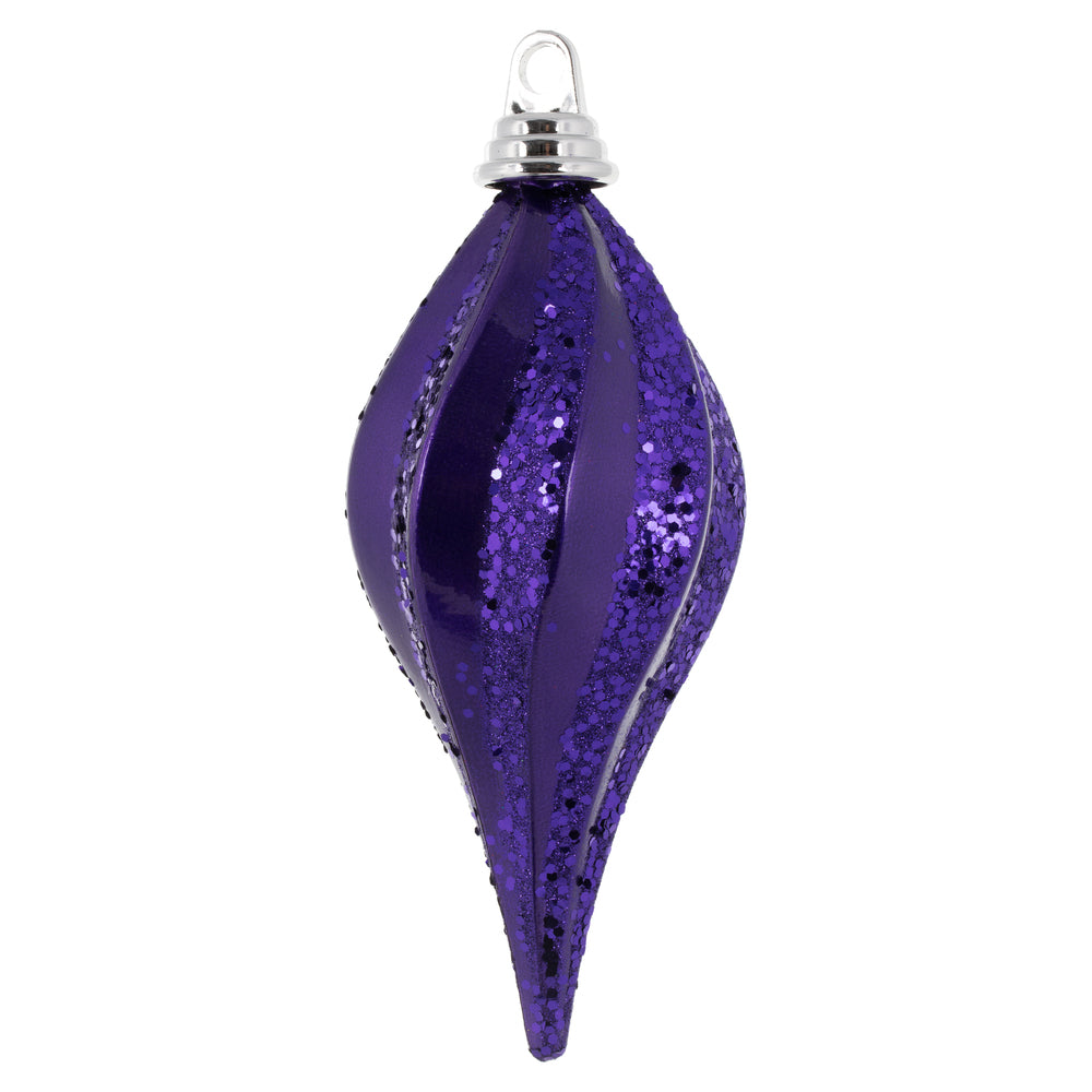 Vickerman 8'' Plum Glitter Swirl Drop Christmas Ornament