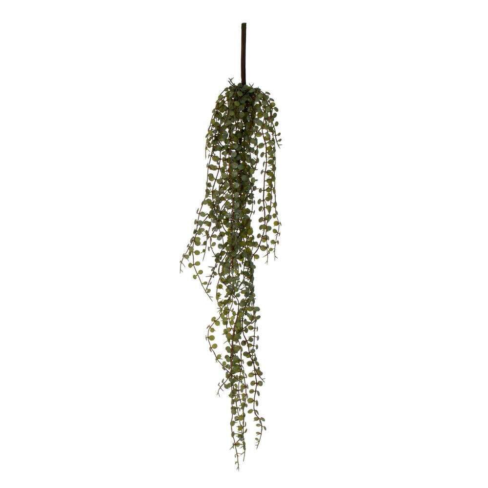 28" Green Artificial Mini String of Coins Hanging Succulent Bush 2/Bag.