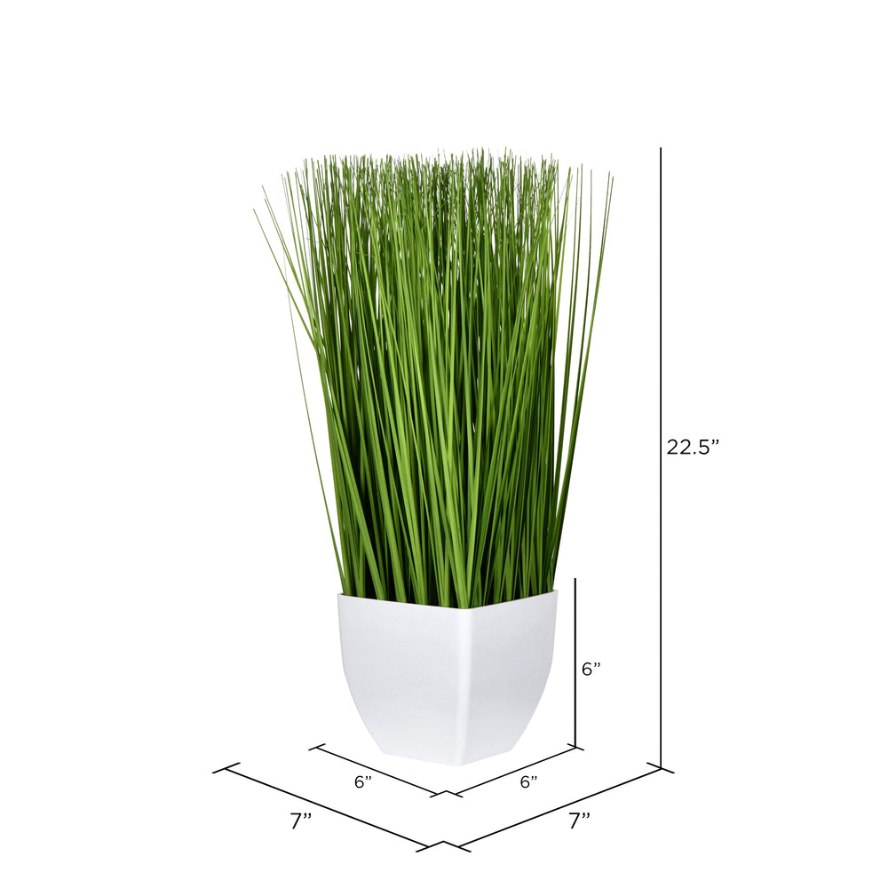 Vickerman 22.5" Artificial Green Potted Grass.