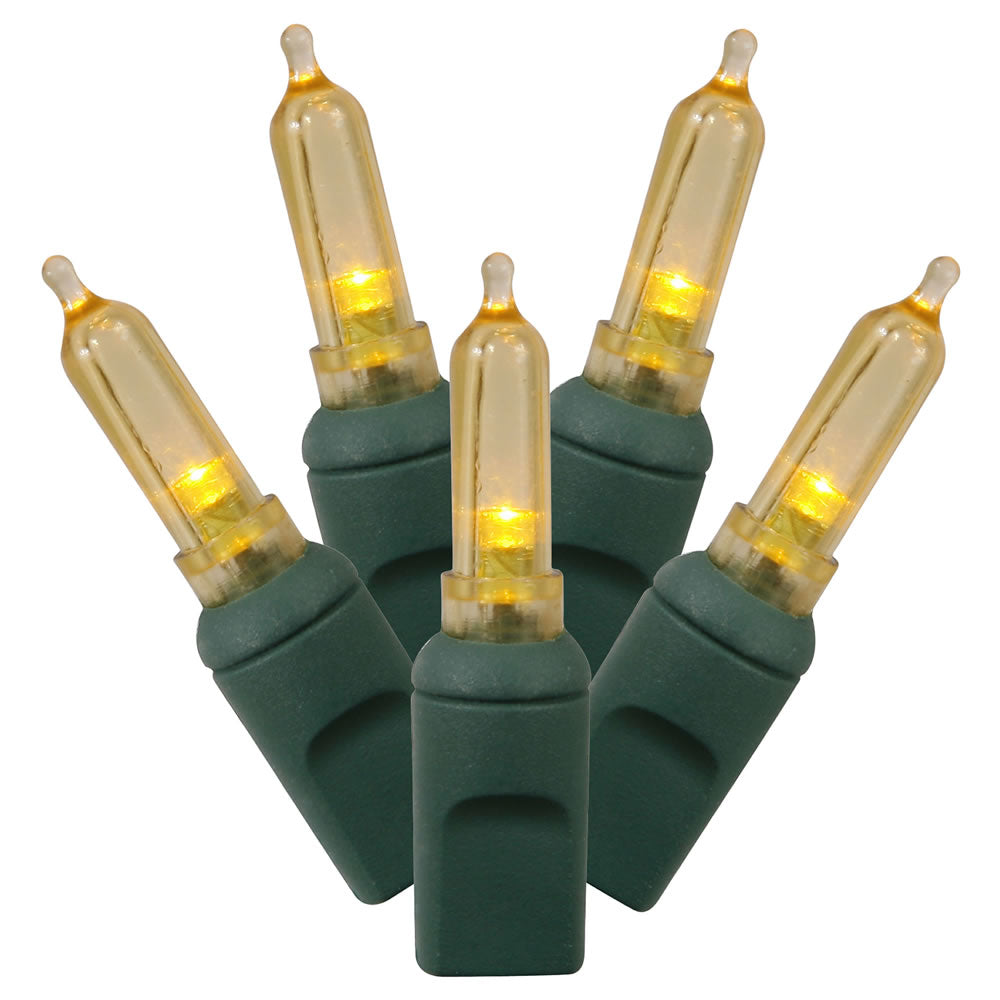 Vickerman 50 Yellow Italian LED Light on Green Wire 25' Christmas Single Mold Light Strand