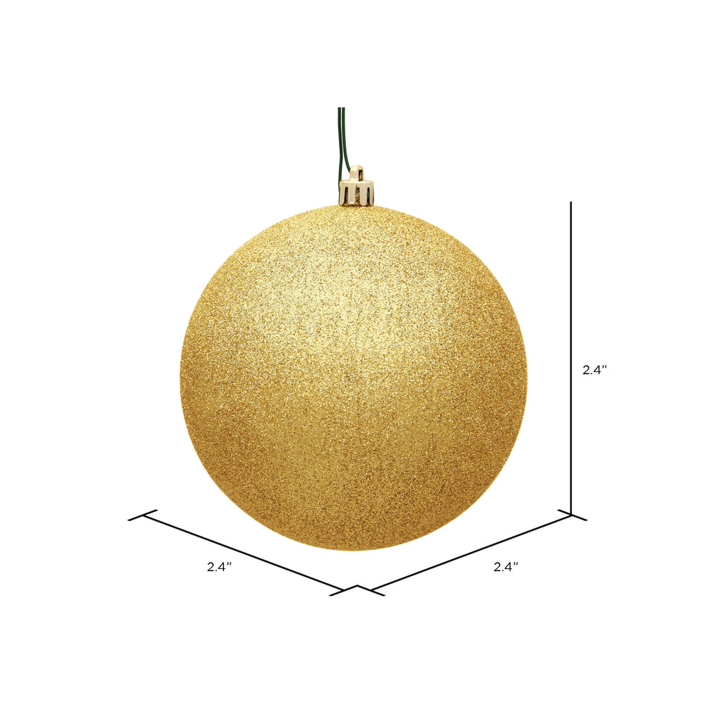 Vickerman 2.4" Honey Gold Glitter Ball Ornament 24 per Bag