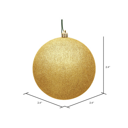 Vickerman 2.4" Honey Gold Glitter Ball Ornament 24 per Bag