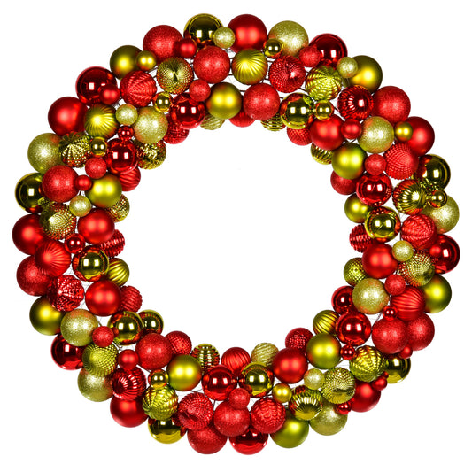 Vickerman 30" Red-Lime Assorted Ornament Wreath