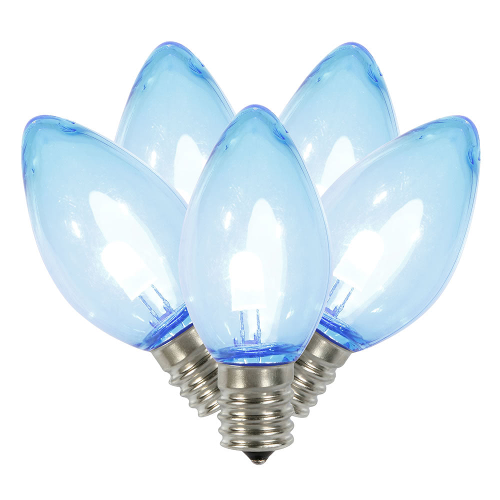 Vickerman C7 Transparent Plastic LED Blue Dimmable Bulb 25 per bag