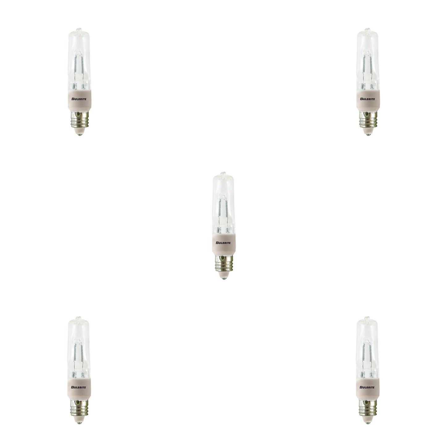 BULBRITE HALOGEN T4 MINI-CANDELABRA SCREW (E11) 150W DIMMABLE LIGHT BULB 2900K/SOFT WHITE 5PK (610151)