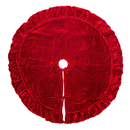 Vickerman 60" Plush Red Velvet Christmas Tree Skirt