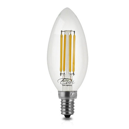 Euri Lighting VB10-3050cec-4 Vintage LED CA Compliant 60-Watt Equivalent B10 Filament Lamp E12 Candelabra Dimmable - 5000K - 4 Pack