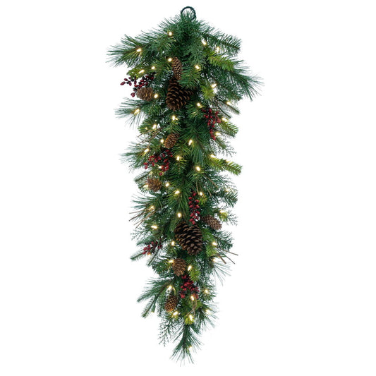 Vickerman 36" Cibola Mixed Berry Artificial Christmas Teardrop Warm White LED Lights