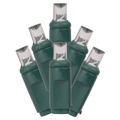 Vickerman 16' Warm White Single Mold Wide Angle LED Christmas light set Green Wire