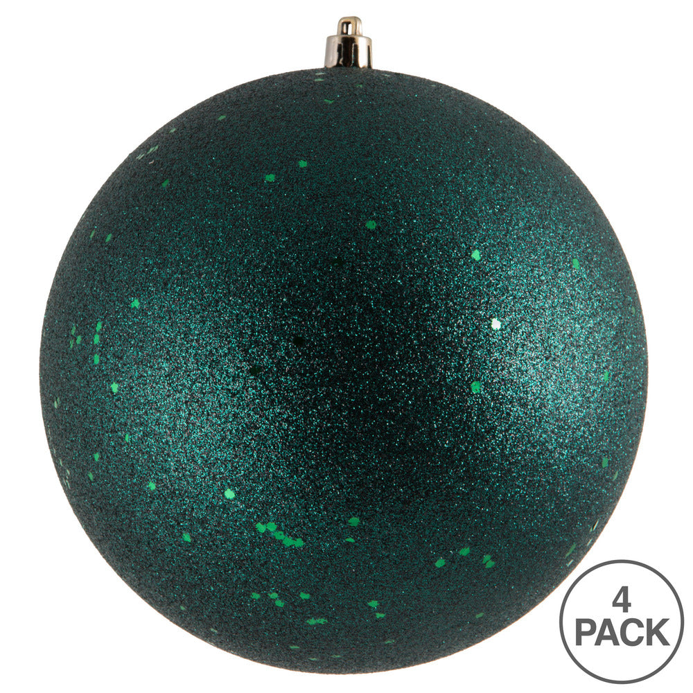 Vickerman 6" Midnight Green Sequin Ball Ornament 4 per Bag