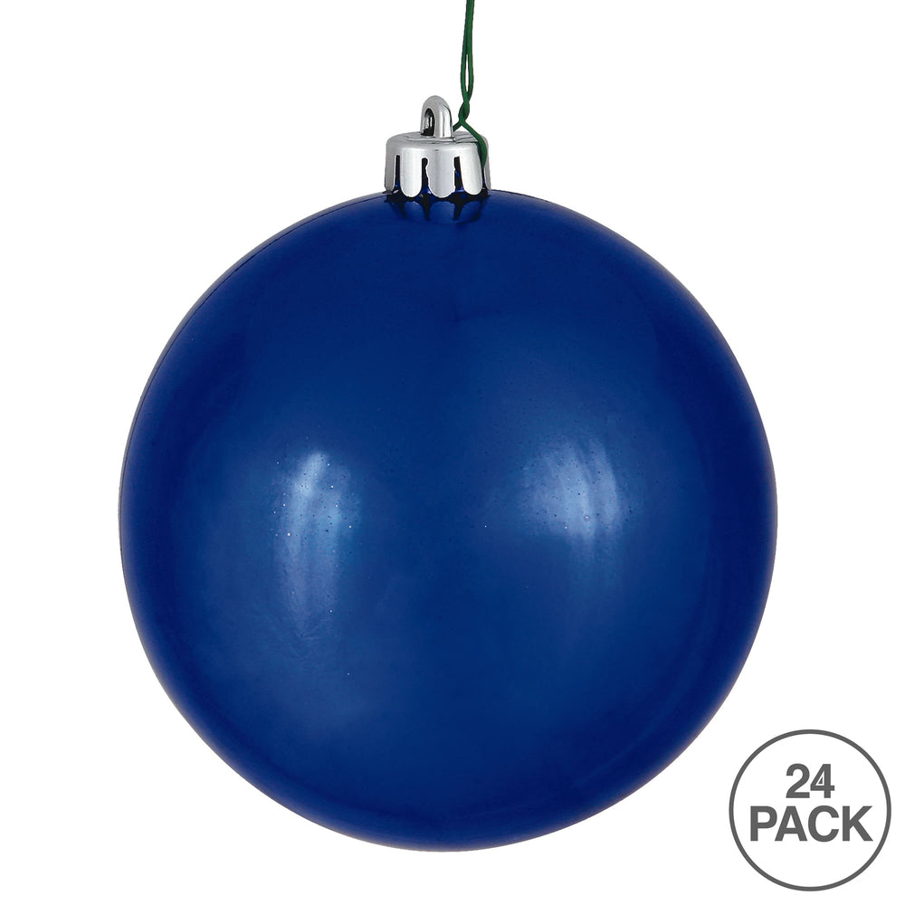 Vickerman 2.4" Cobalt Blue Shiny Ball Ornament 24 per Bag