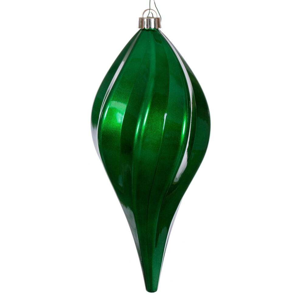 Vickerman 12" Green UV Candy Swirl Drop Christmas Ornament