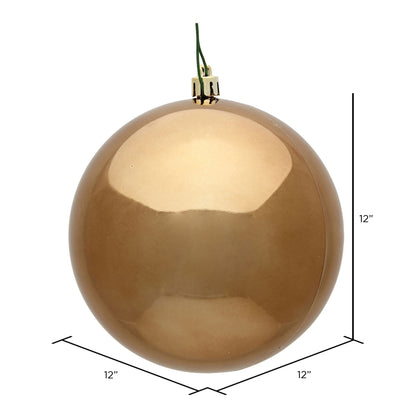 Vickerman 12" Mocha Shiny Ball Ornament