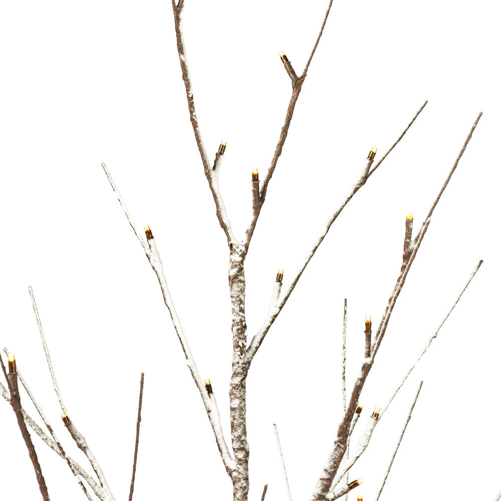 Vickerman 4' Brown Frosted Twig Tree Warm White 3mm Wide Angle LED lights
