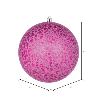 Vickerman 4" Fuchsia Crackle Ball Ornament 6 per Bag