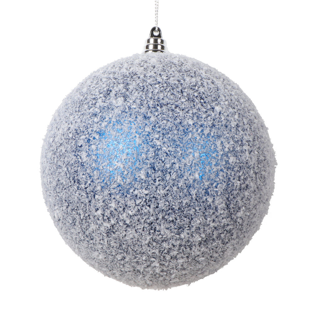 Vickerman 4.75" Blue Matte Snow Covered Ornament 4 per bag.