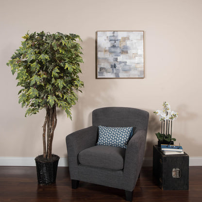 Vickerman 6' Artificial Frosted Maple Executive Rattan Basket.