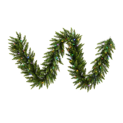 Vickerman 9' Camdon Fir Artificial Christmas Garland Multi-colored LED Mini Lights