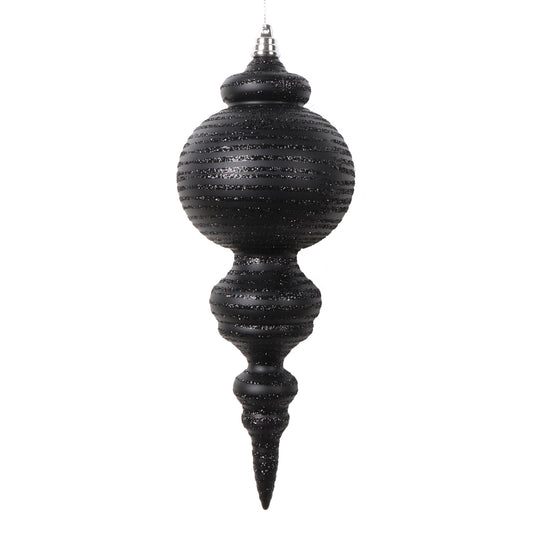 Vickerman 10" Matte Black Finial Ornament 2 per bag.