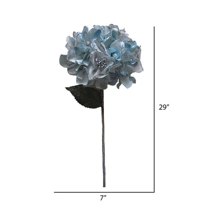 Vickerman 29" Silver Velvet Hydrangea Artificial Christmas Pick