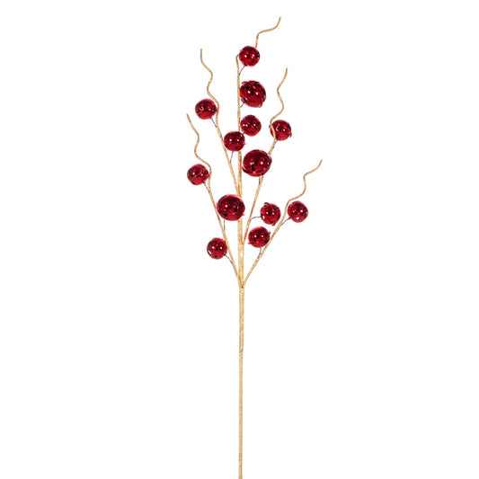 Vickerman 33" Red Metal Jingle Bell Spray 2 per bag